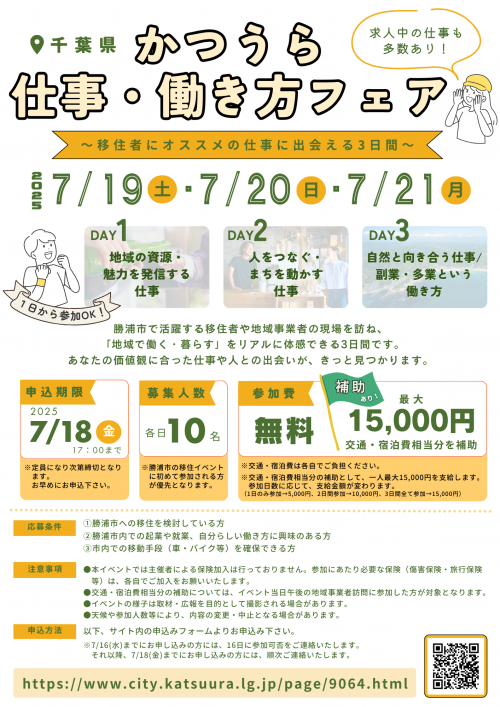 かつうら仕事・働き方フェアチラシ表