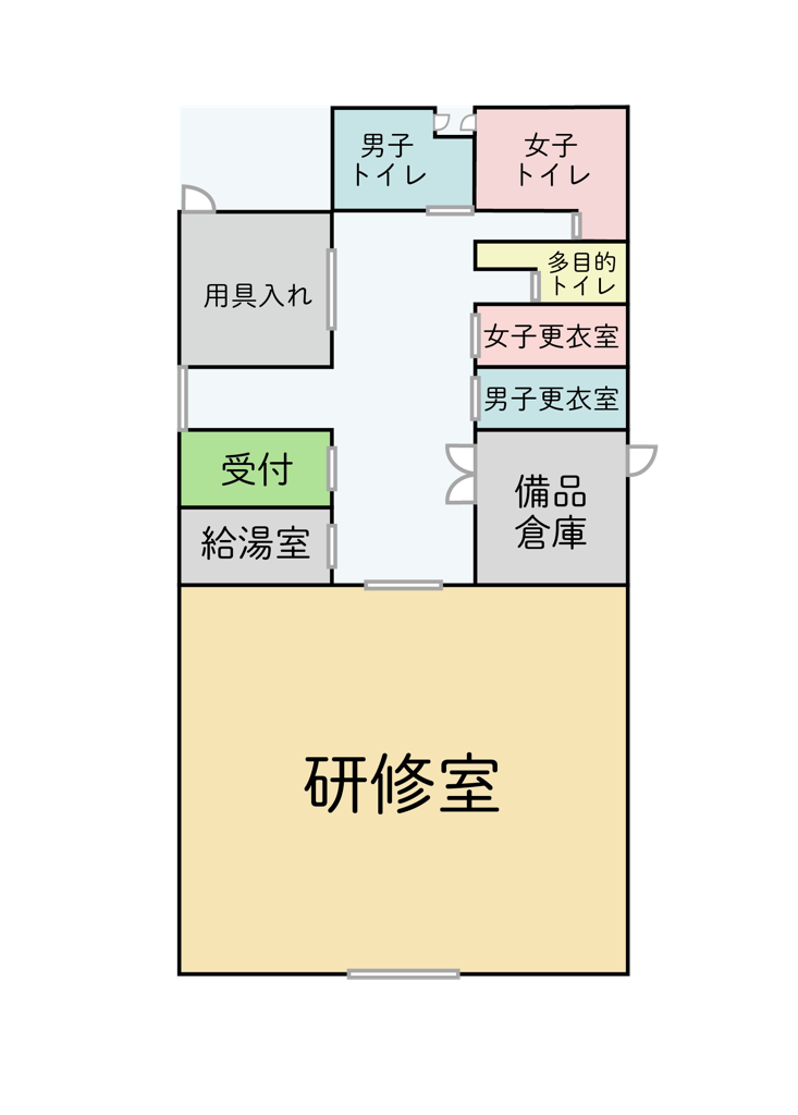 管理棟内の間取り図